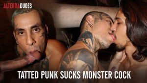 Tatted Punk Sucks Monster Cock