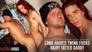 Long Haired Twink Fucks Hairy Tatted Daddy